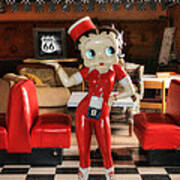 Betty Boop On Route 66 Art Print