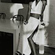 Beverly Johnson Wearing A Halter Top And Skirt Art Print