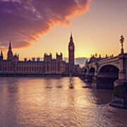 Big Ben And The Parliament In London At Art Print
