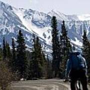 Biking Denali Style Art Print