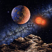 Binary Red Dwarf Star System Art Print