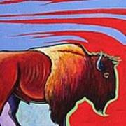 Bison In The Winds Of Change Art Print