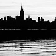 Black And White Nyc Morning Reflections Art Print