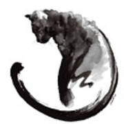 Black Cat Painting, Cat Paintings, Cat Wall Decor, Cat Home Decor, Abstract Cat Print, Cat Poster Art Print
