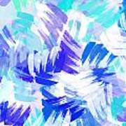 Blue Abstract Paint Pattern Art Print