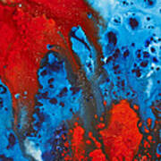 Blue And Red Abstract 3 Art Print