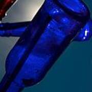 Blue Beer Bottle Art Print