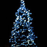 Blue Christmas Lights Art Print