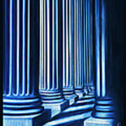 Blue Columns Original Pastel Art Art Print