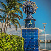 Blue Crown Statue Miami Downtown Art Print