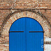 Blue Door And Brick Art Print