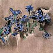 Blue Flowers 01 Art Print