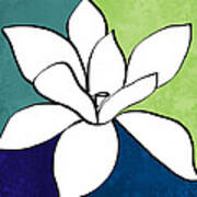Blue Magnolia 1- Floral Art Art Print