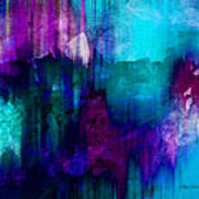 Blue Rain  Abstract Art Art Print