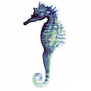 Blue Seahorse Art Print