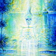 Blue Skeleton Meditation Art Print