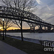 Blue Water Bridges From Canada Art Print