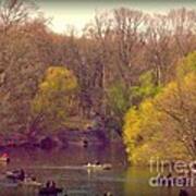 Boating On The Lake - Central Park Art Print