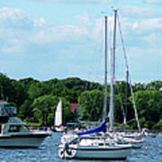 Boat - Harbor At Bristol Ri Art Print