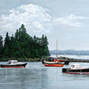 Boats At Bar Harbor Art Print