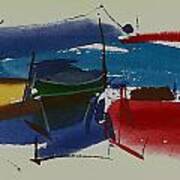 Boats At Dock Art Print