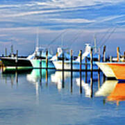 Boats At Oregon Inlet Outer Banks Ii Art Print