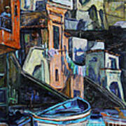 Boats In Front Of The Buildings I Art Print