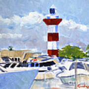 Boats In Harbour Town Art Print
