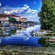 Boats On The River In Alykes In Art Print