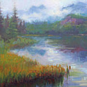Bonnie Lake - Alaska Misty Landscape Art Print