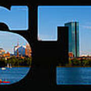 Boston City Skyline Art Print