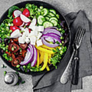 Bowl Of Fresh Vegetables Art Print