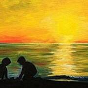 Boys In The Sunset Art Print