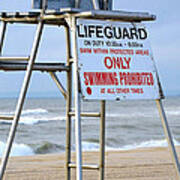 Breezy Lifeguard Chair Art Print