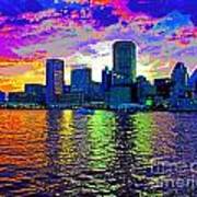 Bright Baltimore Harbor Sunset Art Print