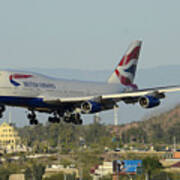 British Airways Boeing 747-436 G-bnlx Landing Phoenix Sky Harbor March 10 2015 Art Print