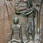 Bronze Relief Of Jesus' Healing Power Art Print
