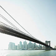 Brooklyn Bridge And Lower Manhattan Art Print