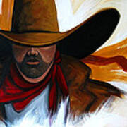 Brushstroke Cowboy #4 Art Print