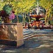 Bryant Park - Afternoon At The Fountain Terrace Art Print