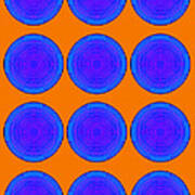 Bubbles Orange Blue Warhol  By Robert R Art Print