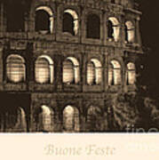 Buone Feste With Colosseum Art Print