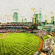 Busch Stadium St. Louis Cardinals Paint Top View Art Print