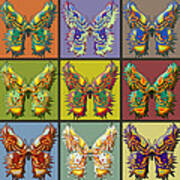 Butterfly Blocks Art Print