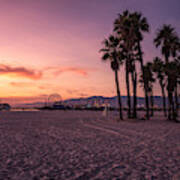 California Sunset At The Beach Art Print