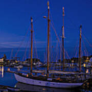 Camden Harbor Maine At 4am Art Print