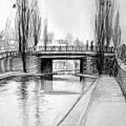 Canal Bridge In Paris Art Print