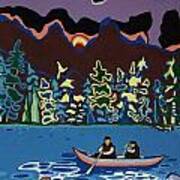 Canoe On Lightning Lake Art Print