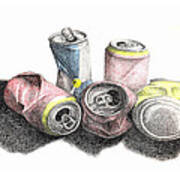 Cans Sketch Art Print