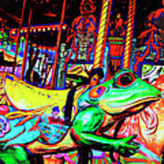 Carousel Frog Art Print